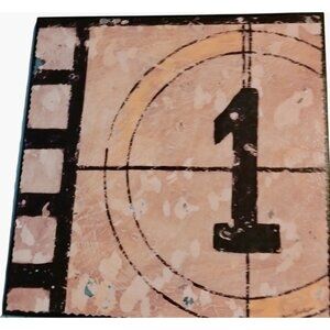 Vintage Film Reel Countdown Wall Art Plaque Retro Movie Brown Black 12X12